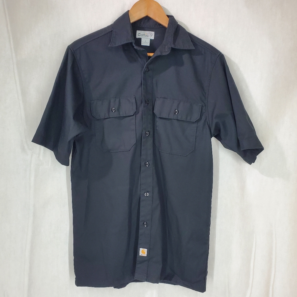 Carhartt Men's Rugged Flex Short Sleeve Work Shirt Top Black Small Mechanic